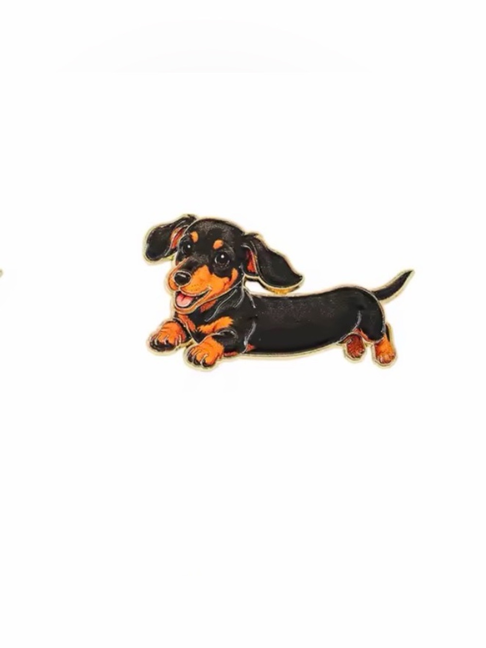 Black and Tan Dachshund Metal & Enamel Pin w/Butterfly Clasp